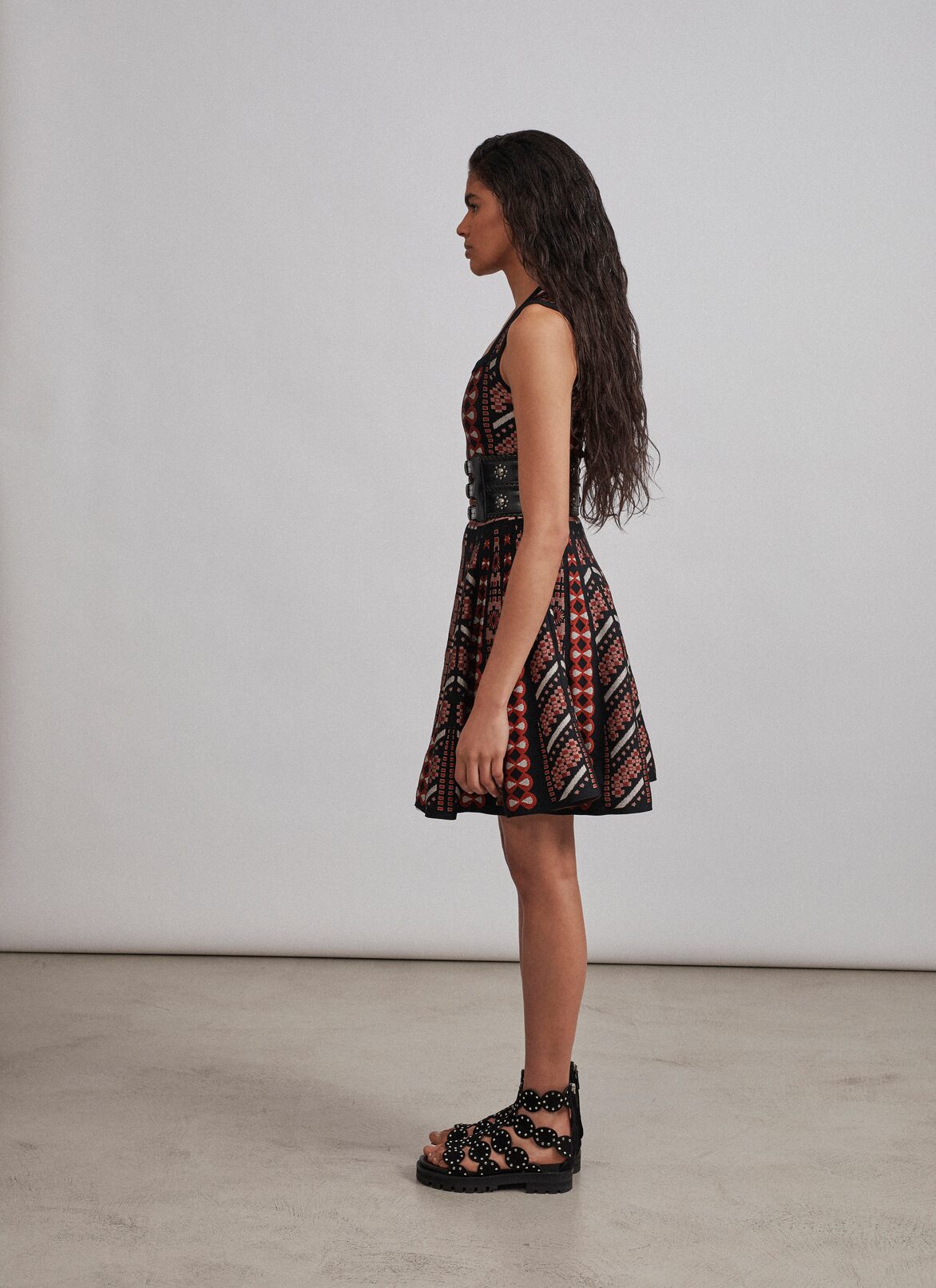 Dresses ALAÏA BOIS DE ROSE/BLACK DRESSES